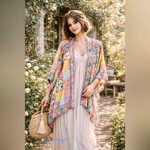 Anthropologie Tolani Collection Raelyn Kimono
Bright Patchwork M